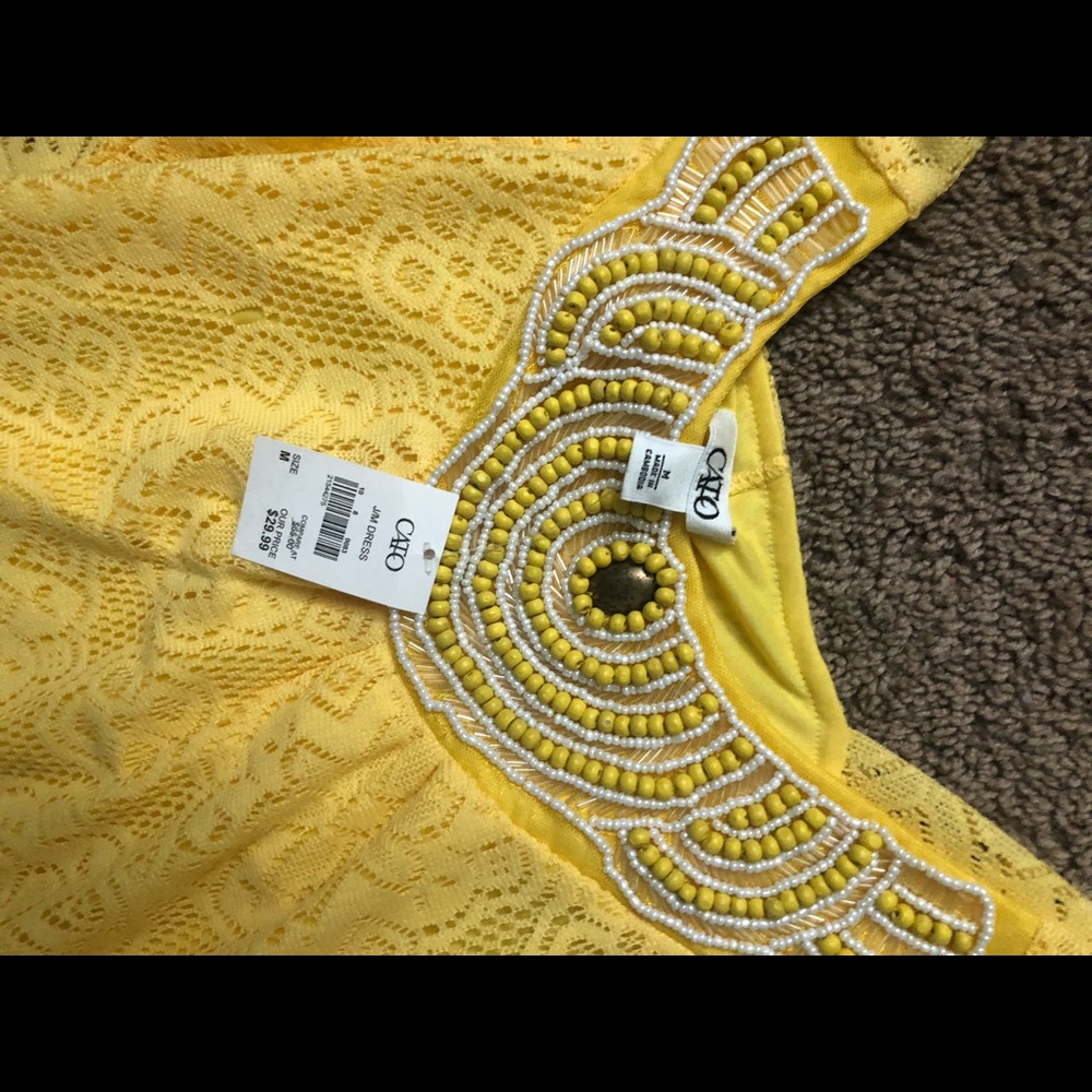Yellow lace dress